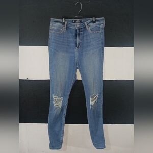 Hollister Women Ultra High Super Skinny Ripped Knee Jeans
